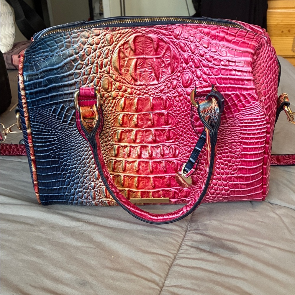 Colorful Crocodile Embossed Women's Handbag